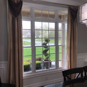 Custom silk blend drapes